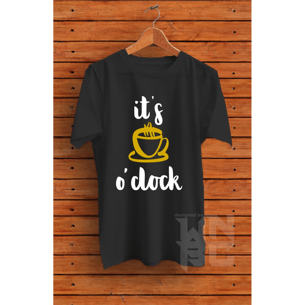 Kaos Baju T-Shirt Kopi Barista Kopi Coffee It's Coffee O Clock