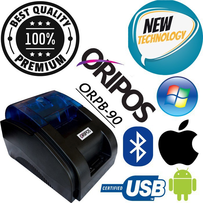 

MINI PORTABLE/MOBILE RECIEPT BLUETOOTH PRINTER ORIPOS ORPB-90 KERTAS THERMAL 58MM ANDROID