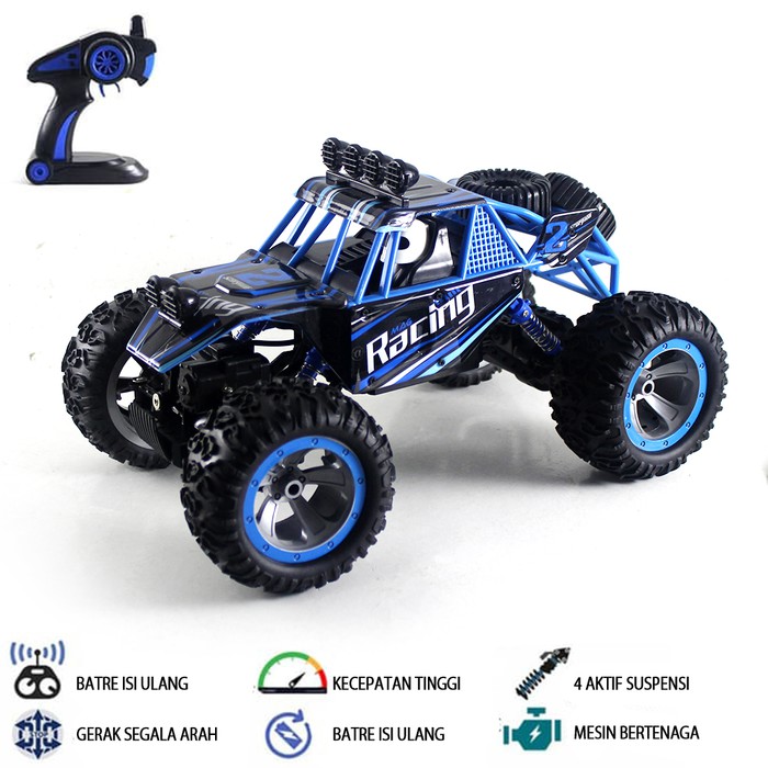 Mainan Mobil Remot Kontrol RC Buggy Racing Super Fast - Biru