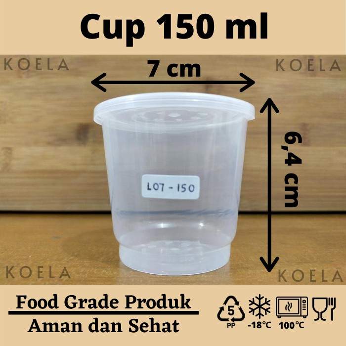 Jual Cup Plastik 150 ml / Cup Thinwall 150 ml / Cup Puding 150 ml / Cup ...