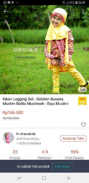 Setelan Batik Anak Perempuan - Pakaian Batik Anak Muslim - Baju Batik Anak Umur 1 – 6 Tahun - Kikan