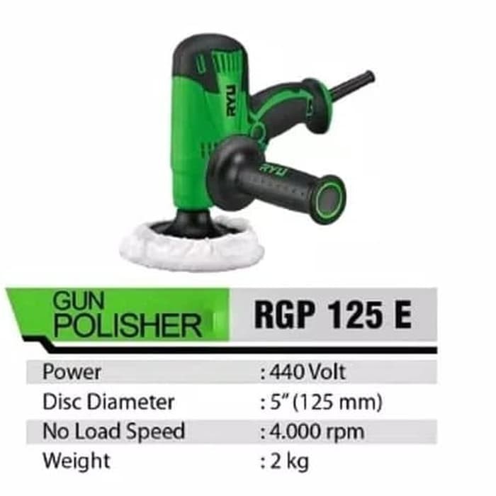 RYU Polisher Machine / Mesin Polisher / Mesin Poles mesin poles mobil kaca motor 5&quot; MESIN POLES MOBIL GUN POLISHER RYU RGP 125 E