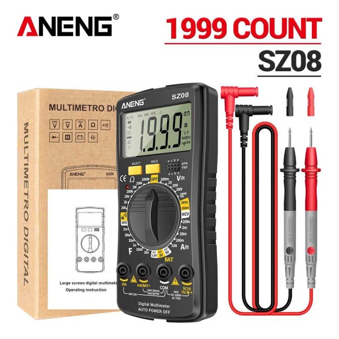 ANENG SZ08 Digital Multitester Avometer Trioda Capasitor Tester
