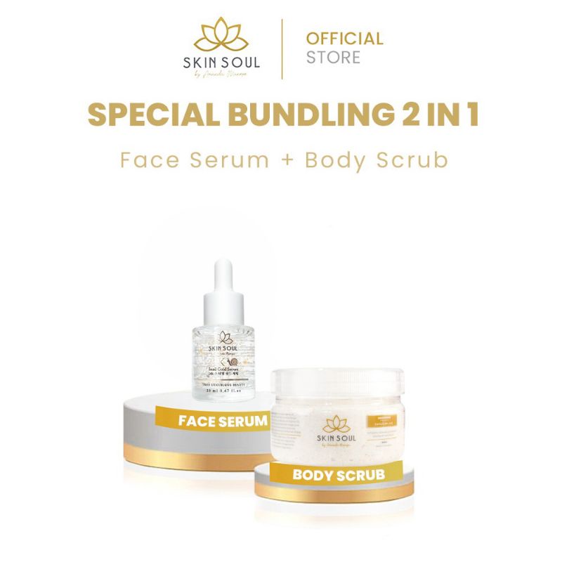 Skin Soul Paket Bundling - Skin Soul 24K Snail Gold Face Serum & SkinSoul Brightening
