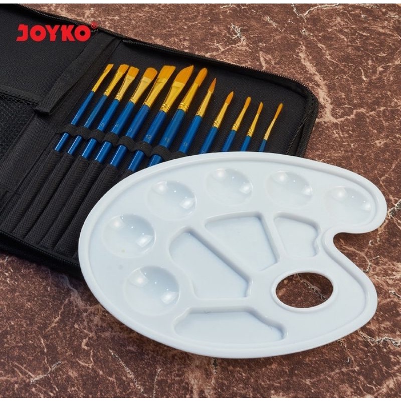 

JOYKO KUAS LUKIS SET 12 + PALET + STORAGE BAG / ART BRUSH SET 12