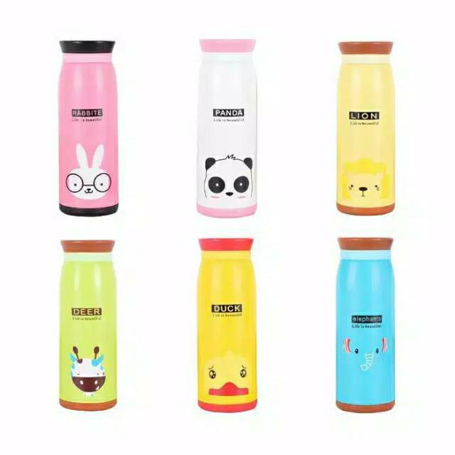 Termos Animal 360mL Botol Minum Tahan  Air  Panas  Dingin 