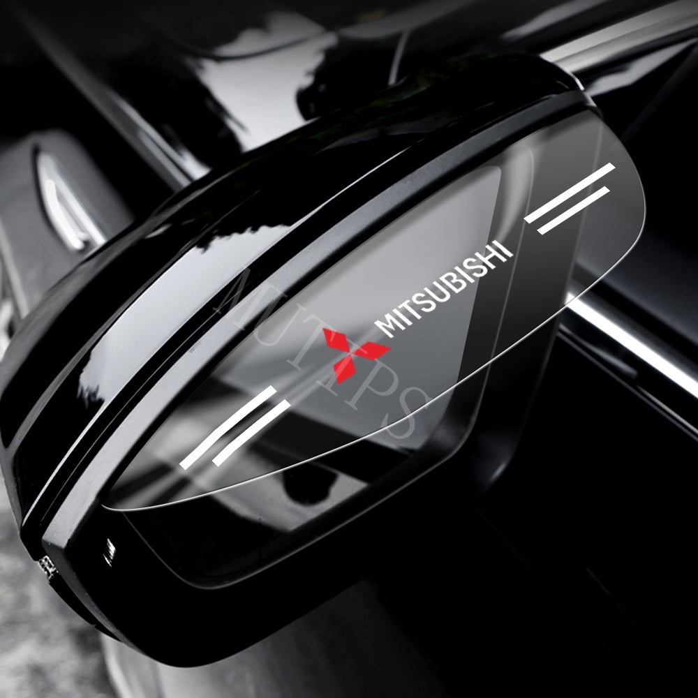 Mitsubishi 2Pcs Cover Pelindung Kaca Spion Mobil Bahan ABS Transparan Untuk Xpander Mirage Horse Lancer Pajero Outlander Attrage