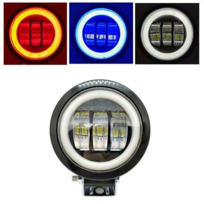 lampu depan tembak bulat flash model 3 led daymeker ring mini universal