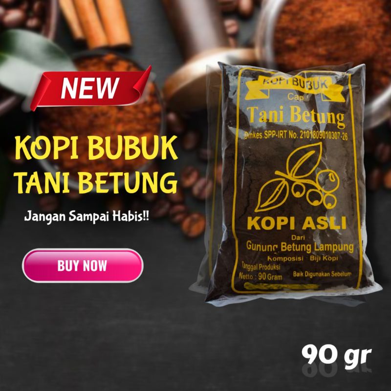 Kopi Robusta Bubuk Cap Tani Betung (TB) 90 gr Kopi Asli Dari Gunung Betung Lampung