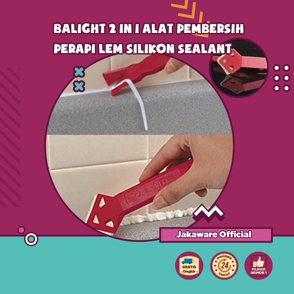 2 in 1 ALAT PEMBERSIH PERAPI LEM SILIKON SEALANT TOOL SCRAPER DINDING TEMBOK KACA KERAMIK PENGIKIS S