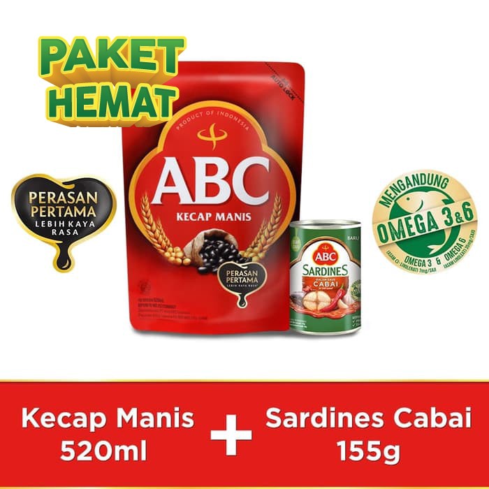 

PROMO BUNDLING ABC KECAP MANIS 520ML & SARDEN SAUS CABAI 155G TERMURAH