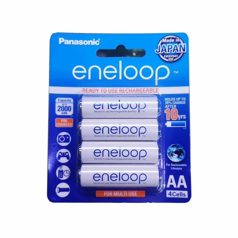 Baterai Panasonic Eneloop Rechargeable Battery AA 1900mAh isi 4 pcs