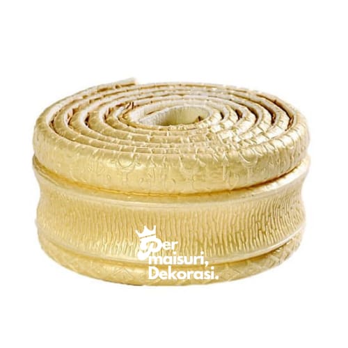 [COD] Wallpaper Dinding Stiker Wallfoam 3D Sticker Dekorasi Kamar Rumah Murah [Seri C] Batik-List Gold