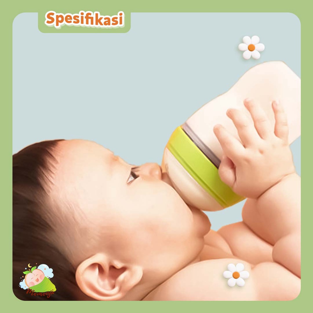 MOMOGII Premium Botol Dot Silikon 150ml / 250ml Botol Susu Bayi Wide Neck Silicone Food Grade Tahan Panas