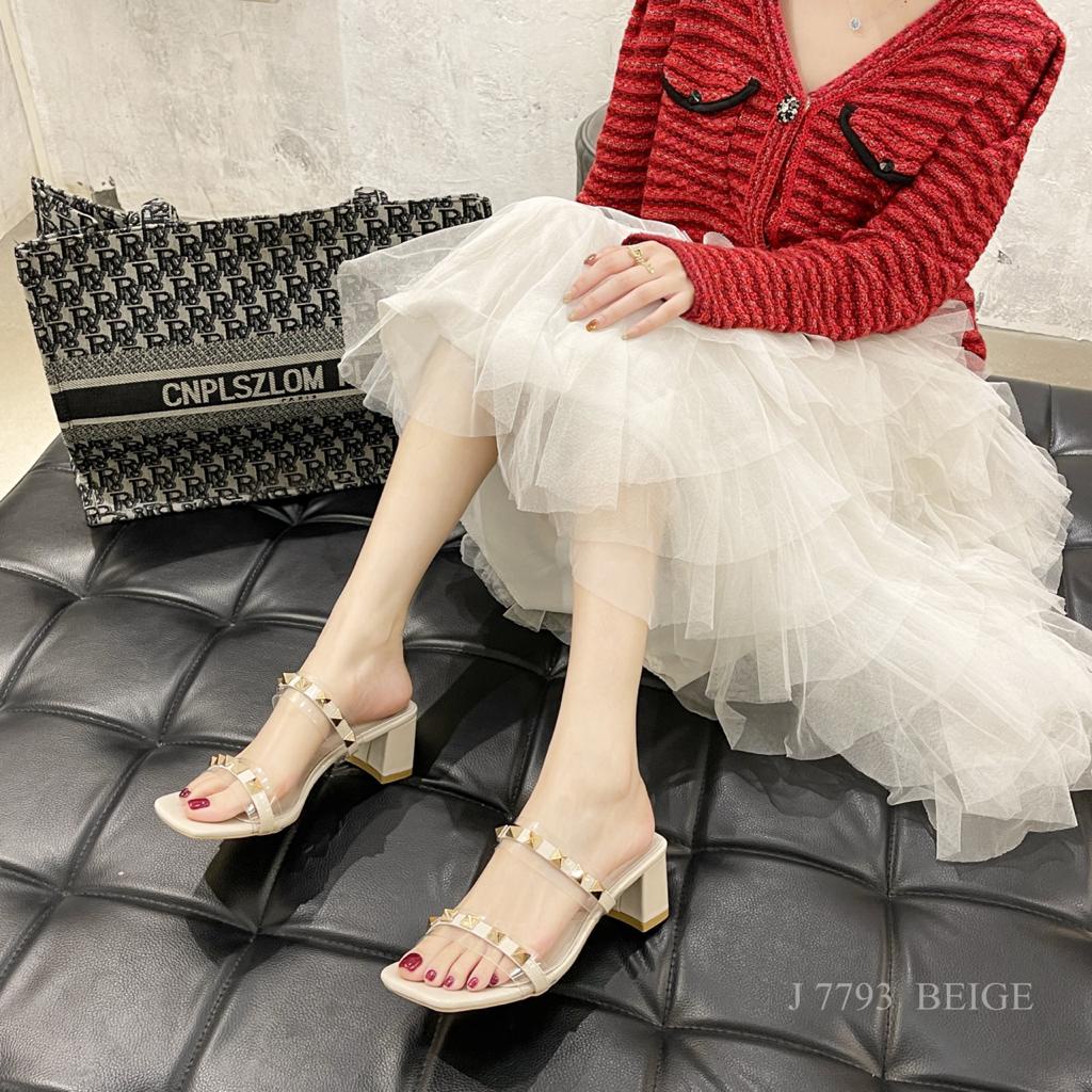 SEPATU WANITA HEELS PLATFORM MULES SHOES FASHION J 7793 (SALE)