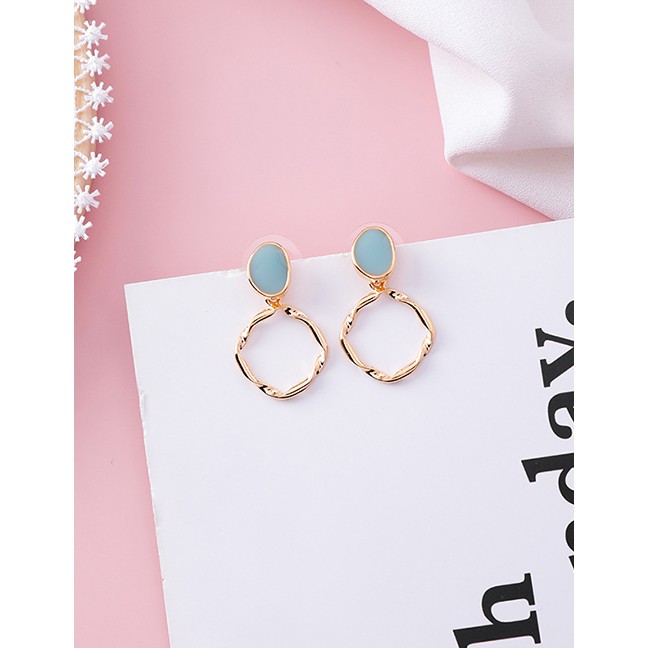 LRC Anting Tusuk Fashion (metal Ring) 925 Silver Needle Drip Transparent Earrings F4872X