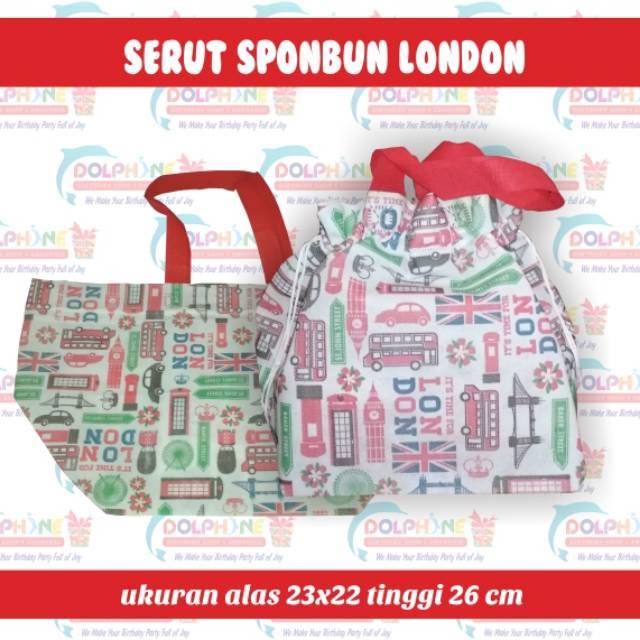 TAS HAJATAN MODEL SERUT SPONBUND MOTIF LONDON
