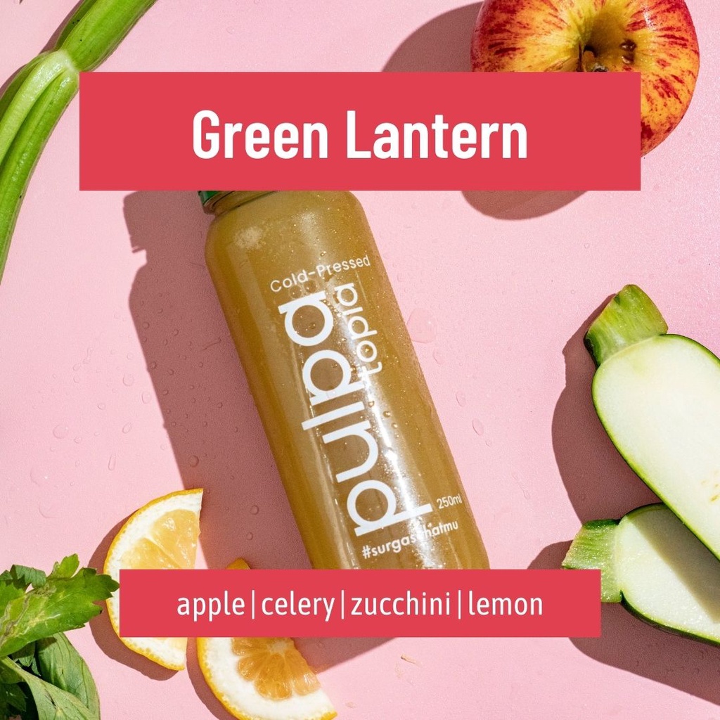 

Cold Pressed Juice Green Lantern - Jus Sehat Detox Diet Natural Sayur Buah 250ml 500ml Pulpatopia