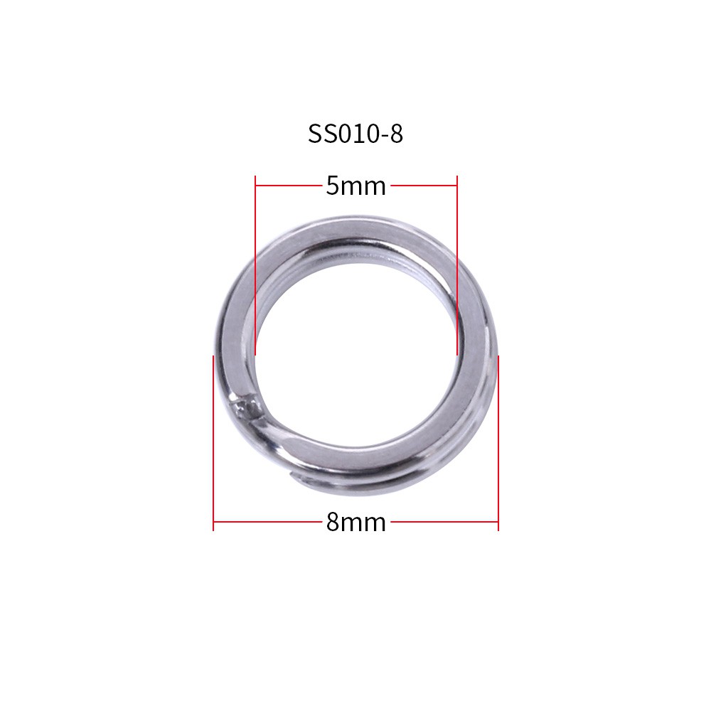 50Pcs Cincin Split Ring Bahan Stainless Steel untuk Konektor Umpan Pancing Fishing Lure Tackle