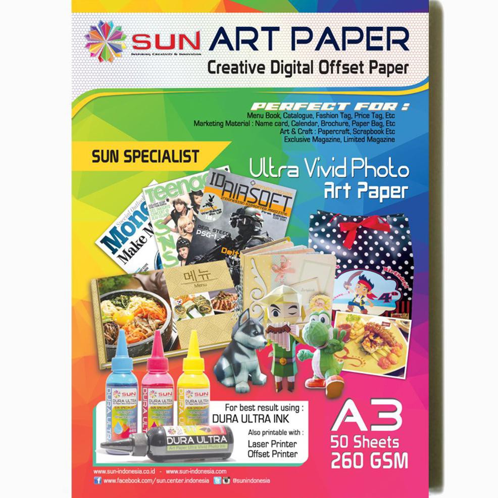 

SUN ART PAPER 260 GSM A3 (50 Lembar)