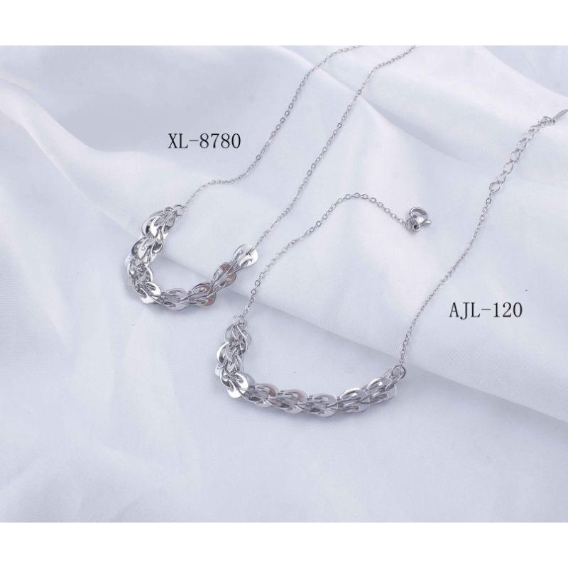 Set perhiasan titanium kalung dan gelang fashion jewellery  8780