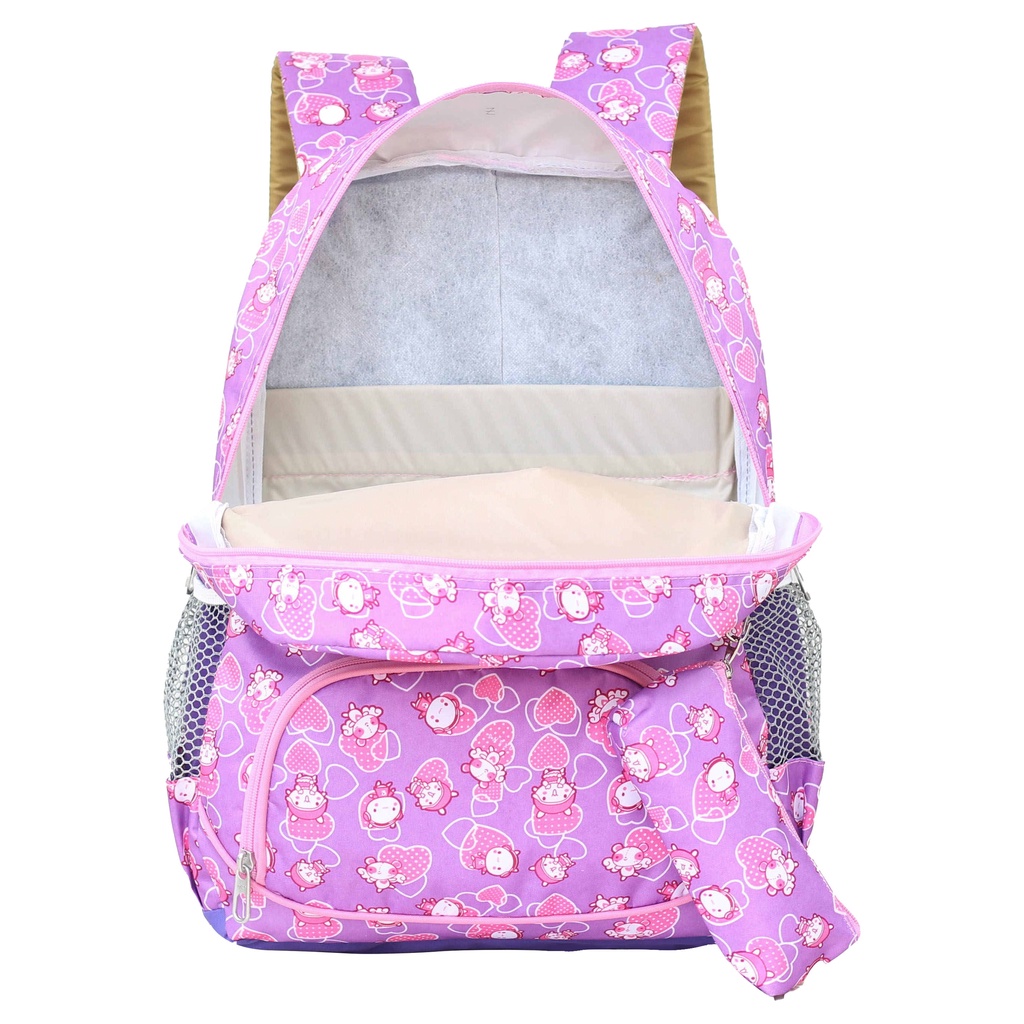 Tas Ransel Anak Perempuan Karakter Cahaya Melody Fashion Anak Tas Ungu Pink Cantik Ransel Anak SD Tas Ransel Perempuan Backpack Anak Cewek Hello Kitty Bonus Tempat Pensil Raincover Tas Ngaji Piknik Les TPA TPQ Muat LKS Buku Tema Buku Paket