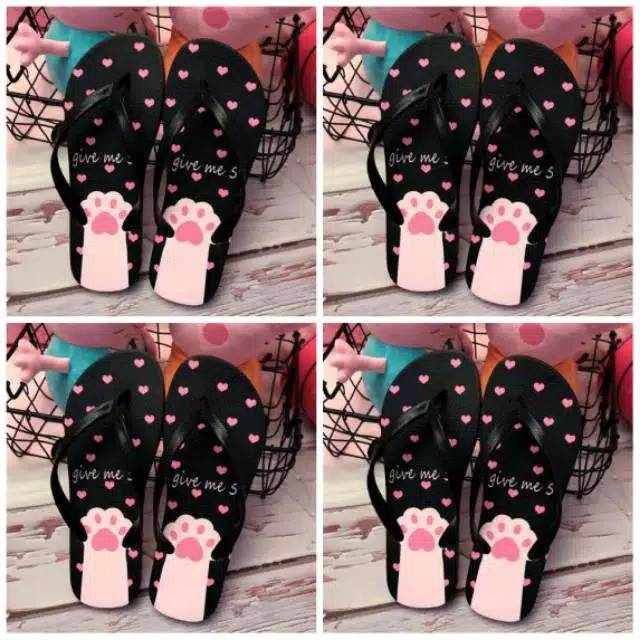 PROMO SANDAL MOTIF KUCING GIVE ME TERBARU