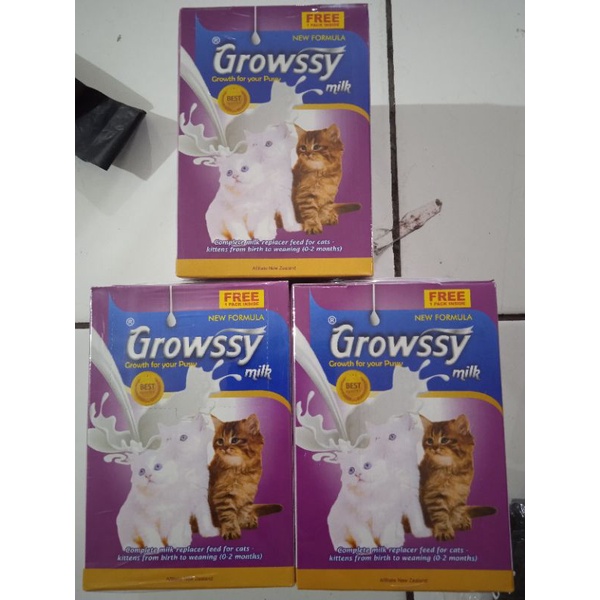 susu growssy / growwsy (1 box isi 11 sachet) 20 gr untuk anak kucing