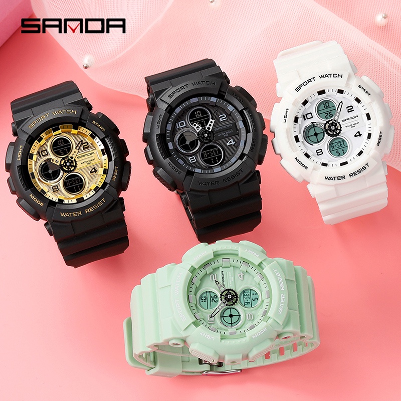 SANDA 6027 Jam Tangan Pria Digital Analog Tali Rubber Shockproof Anti Air WATCHKITE WKOS