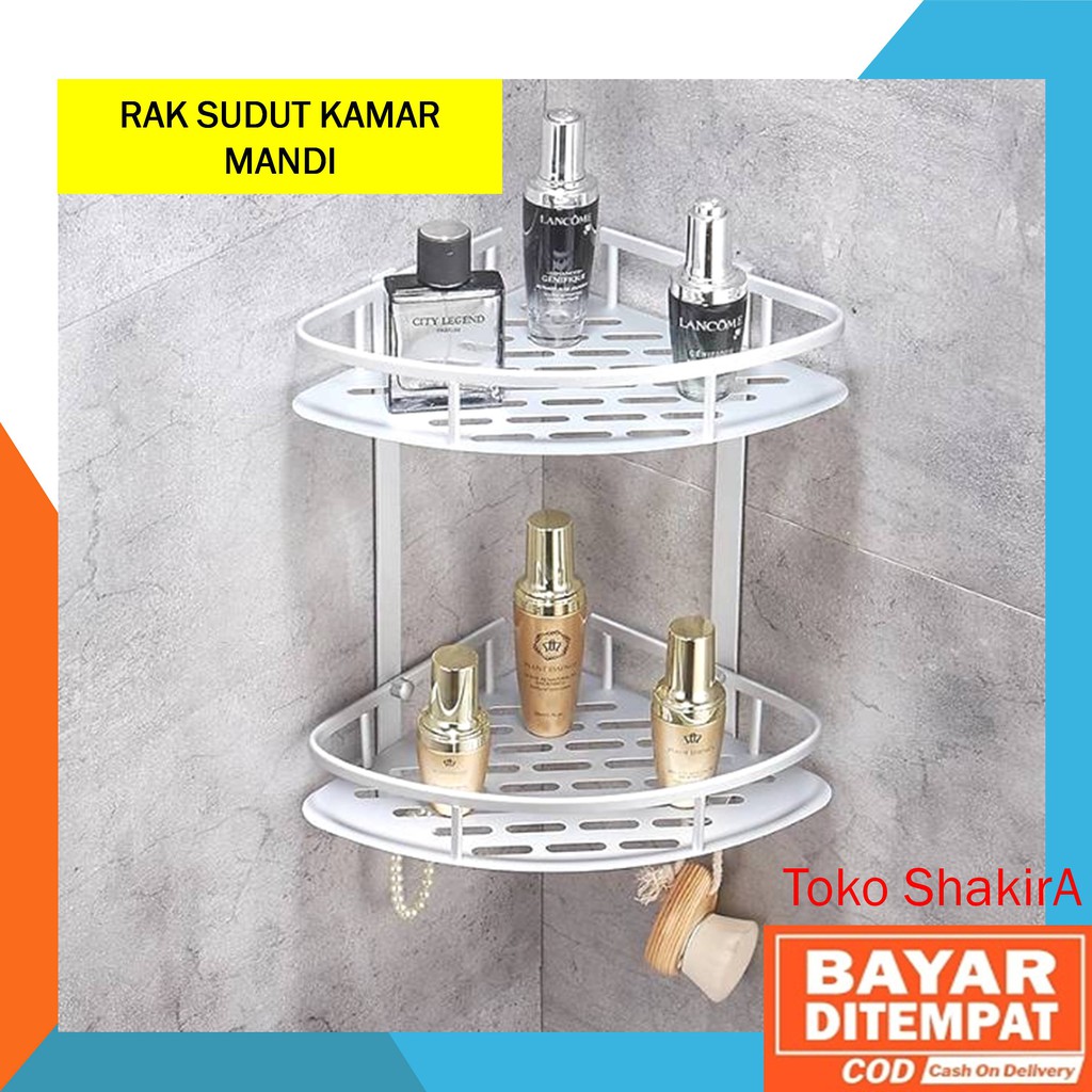 Rak Sudut Kamar Mandi 2 Susun rak kamar mandi stenlis rak kamar mandi tempel