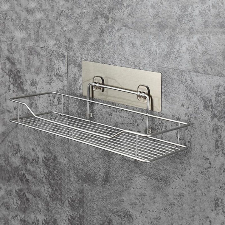 GSSi Waiiha Rak Gantung Kamar Mandi Bathroom Organizer Rack Stainless Steel Size L - W21 - Silver Or-i