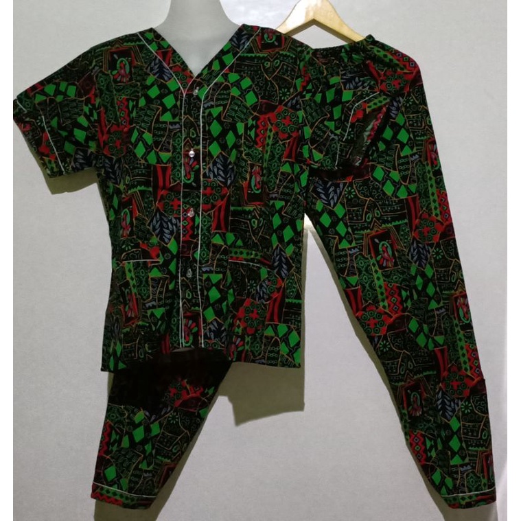 Piyama Batik Size S M L XL XXL Dewasa,, Batik Bagan Siapi-api-4