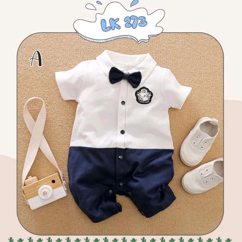 Baju Pesta Bayi Laki-Laki Cowok Baby Boy Tuxedo LK273 Dasi Rompi Vest Dasi Kupu-kupu Newborn 1 2 3 4 5 6 7 8 9 10 11 12 Bulan Baru Lahir Jas Kondangan Semi Formal Resmi Pilot