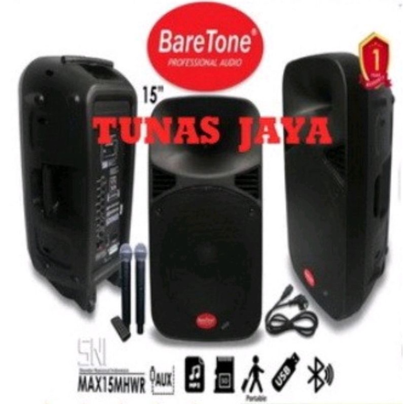 Speaker Portable Amplifier Wireless BareTone MAX15MHWR - 15 inch sudah TWS