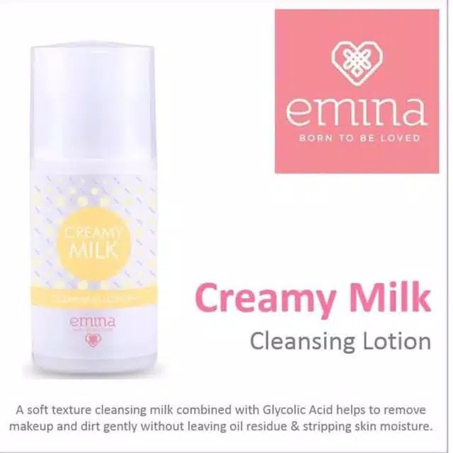 ❣️Rakkistore99❣️ Emina Face Cleanser Creamy Milk Cleansing Lotion 50ml (100% Original)