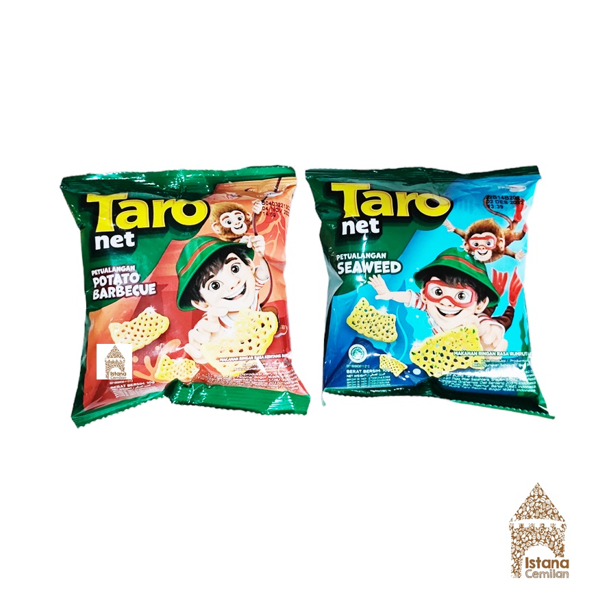 Chiki TARO Net Potato BBQ / Seaweed 8 Gram Istana Cemilan
