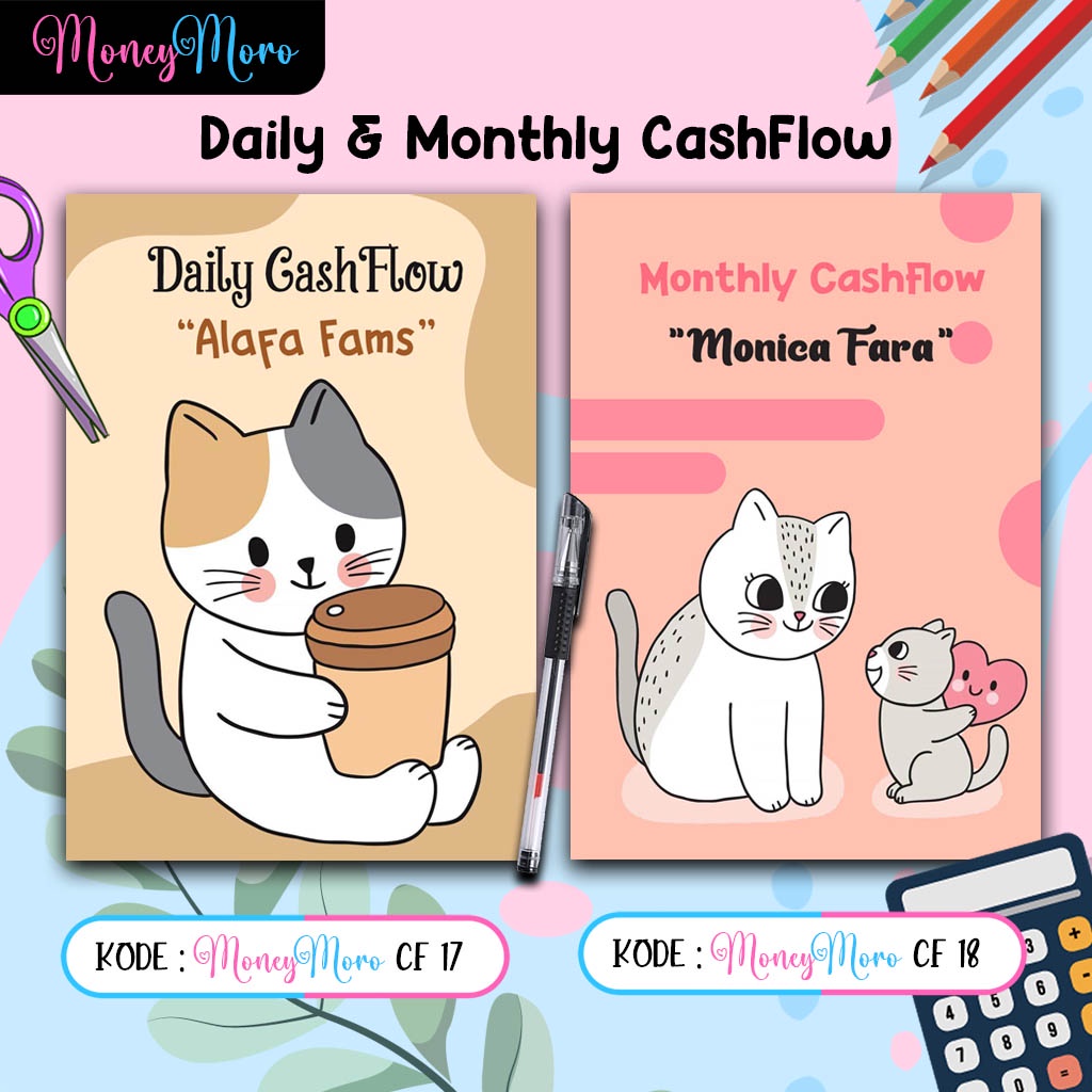 

MoneyMoro 17-18 Buku Catatan CashFlow / Financial Planner / Daily CashFlow / Monthly CashFlow