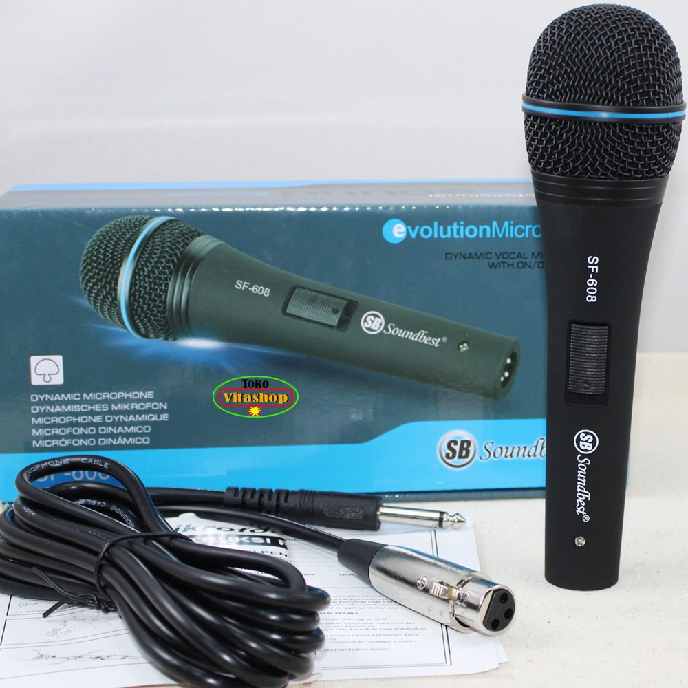 Microphone Kabel Soundbest SF-608 Mik Cable Evolusion Mikropon Vocal Dynamic