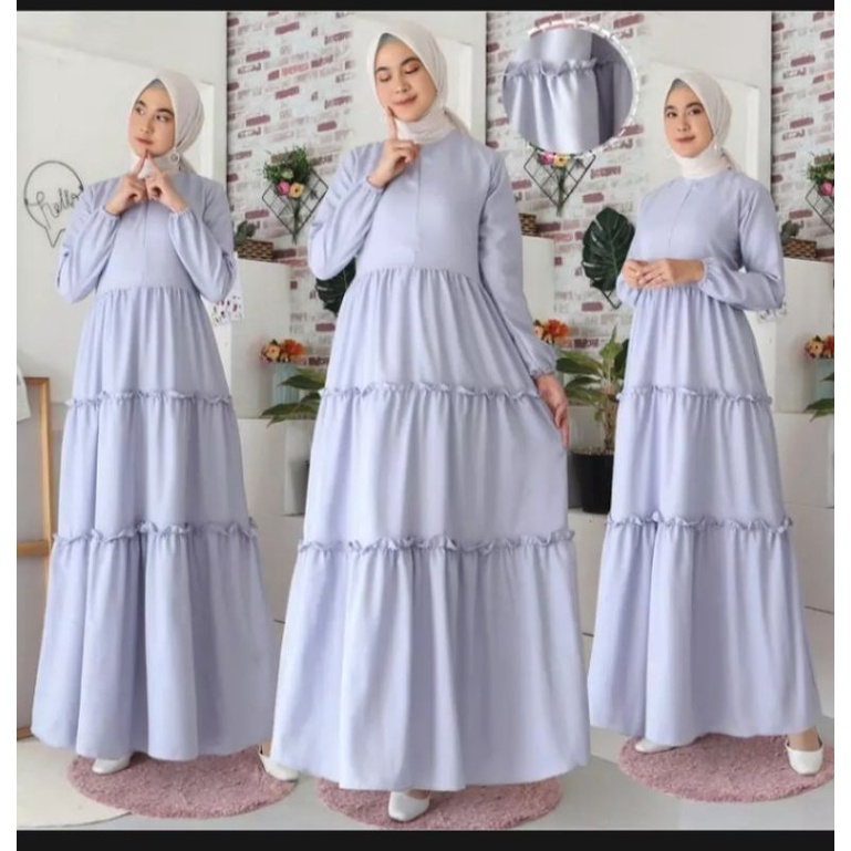 canda gamis ceruty babydol full puring// gamis trendy // gamis hits