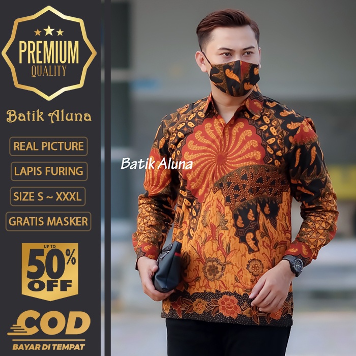BATIK PRIA LENGAN PANJANG MEWAH PREMIUM ALUNA PRABUSENO SHANGHAI KERIS KEMEJA BATIK ACARA NIKAHAN KE