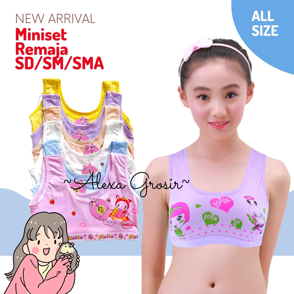 GROSIR 12 PCS MINISET DOMISOL | miniset kaos dalam tangtop sd smp remaja