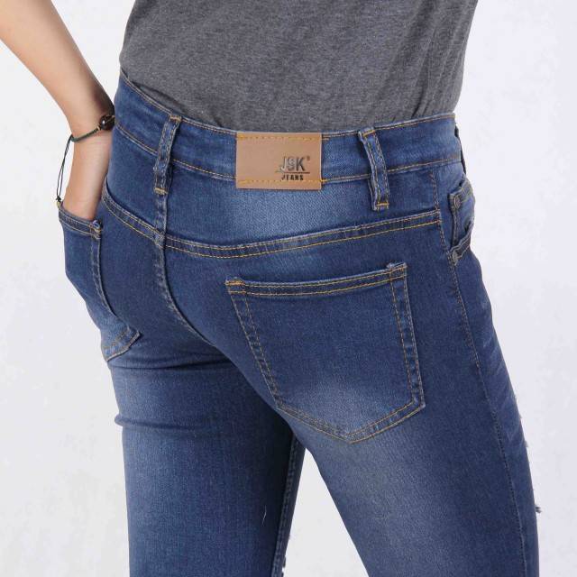 Celana Panjang Ripped Skinny jeans wanita JSK Original jeans Import(2 varian)