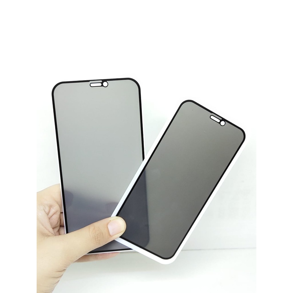 Anti SPY FULL LAYAR iPhone 12 Mini / 12 12 Pro / 12 Pro Max Tempered Glass Privacy List Warna Full Lem ANTI