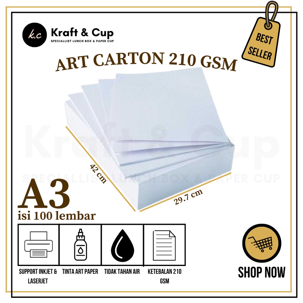 

Kertas Art Karton A3 210 gsm isi 100 lembar / Kertas Art Carton A3