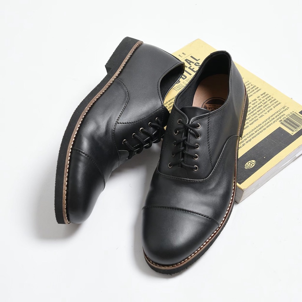 HARRISON SERIES ORIGINAL x JACK Sepatu Formal Hitam Tali Pria Pantofel Kerja Kantor Dinas Resmi Guru Kantoran Pesta Undangan Wedding Kondangan Nikah Wisuda Kuliah Casual Derby Oxford Semi Kulit Premium Footwear Big Size Jumbo Ukuran Besar 44 Keren Terbaru