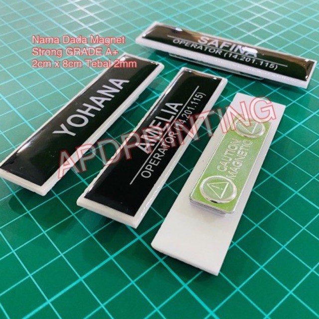 

Nama Dada Magnet / Name Tag Magnet Resin Strong ORIGINAL Grade A