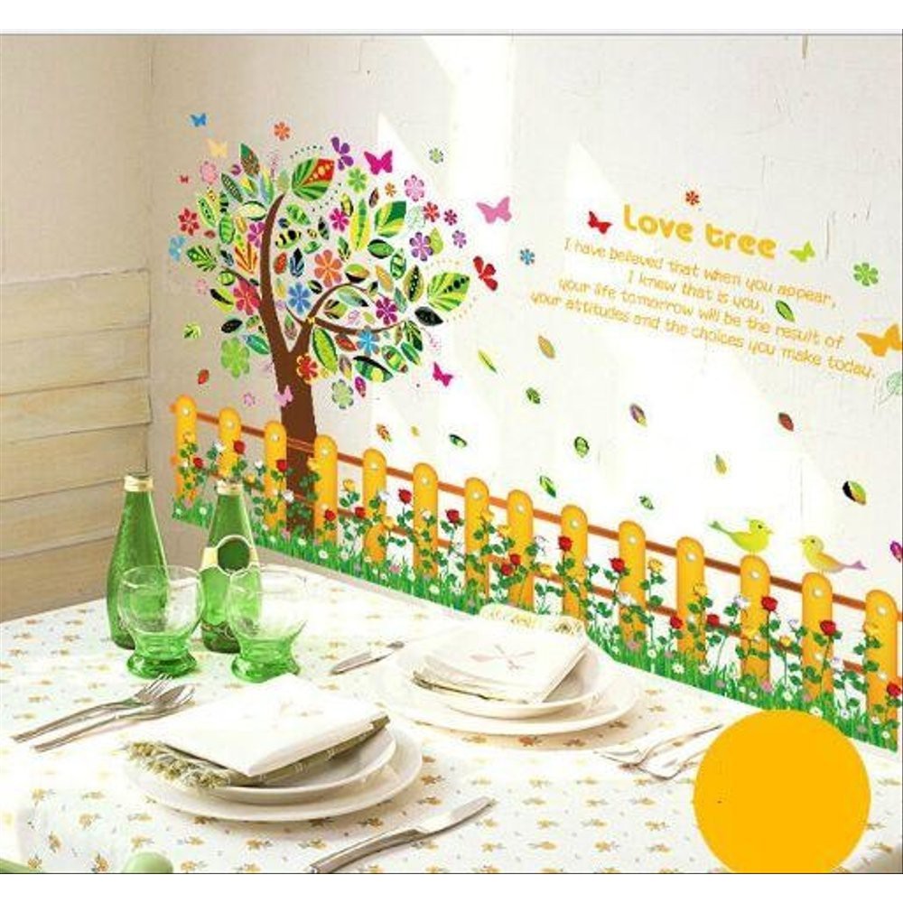 Wallsticker Wall Stiker Gen Sk9024 Love Tree N Butterfly Walstiker