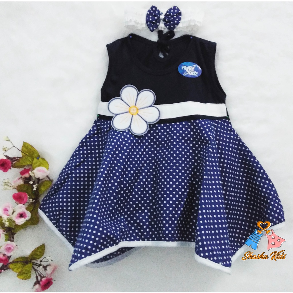 [S-03] Baju Bayi Perempuan/Dress Bayi  Perempuan Planet Kids motif bunga  cantik   0-6 bln Bonus BANDANA