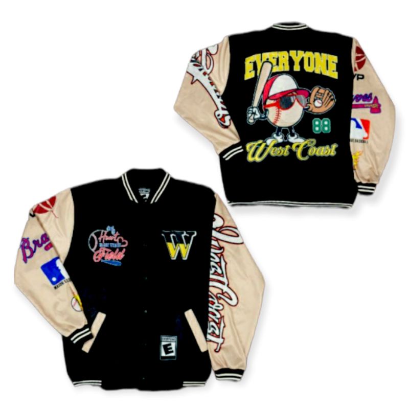 jaket pria Parsity/ Varsity keren/ varsity bisbol/ jaket bisbol/ Jaket Varsity Pria wanita-BASE EVERYNE W