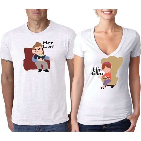 MYSTIQUE.ID-BAJU KAOS COUPLE CARTOON UP T-SHIRT LUCU DAN AESTHETIC